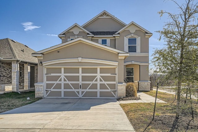 view of front of home with a garage