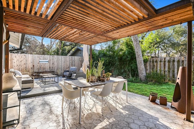 view of patio featuring an outdoor living space