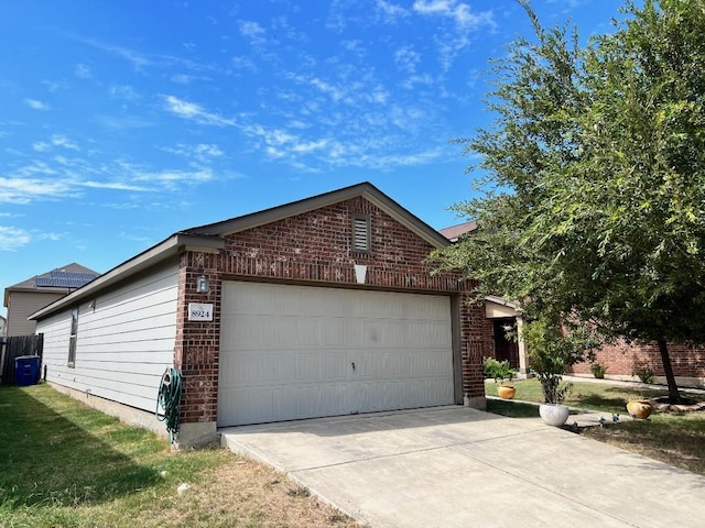 view of home's exterior with a garage