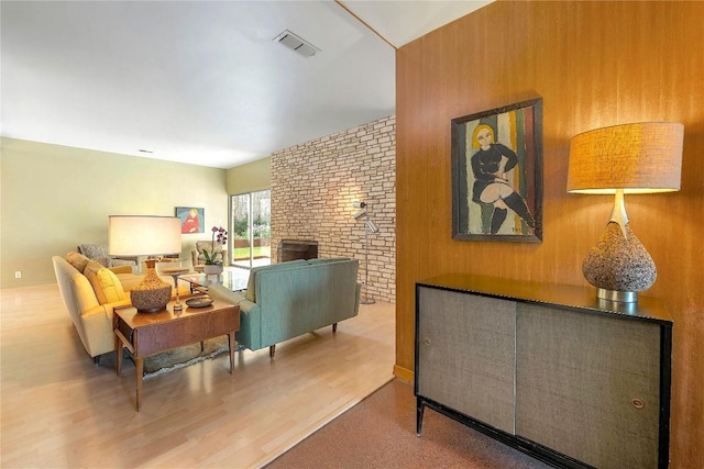 living room featuring wood-type flooring