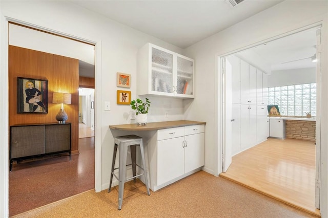 bar with white cabinets