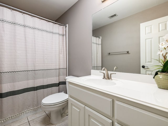 13312 Country Lake Dr, Austin, TX 78732 - bathroom featuring vanity, toilet, tile patterned floors, and curtained shower