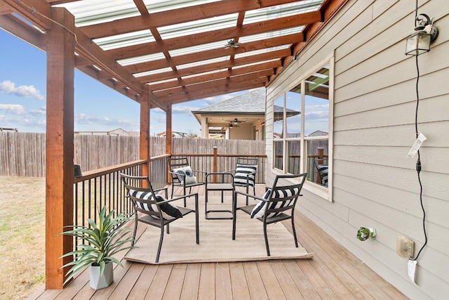 deck with a pergola