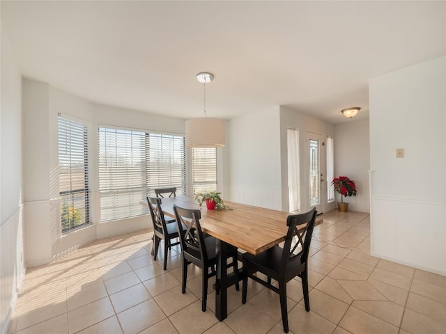 view of tiled dining area