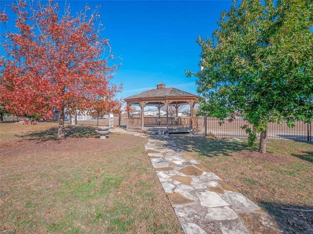 view of yard featuring a gazebo