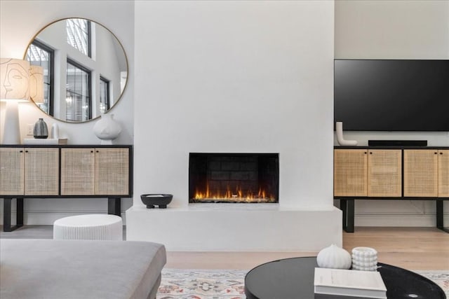 living room with hardwood / wood-style floors