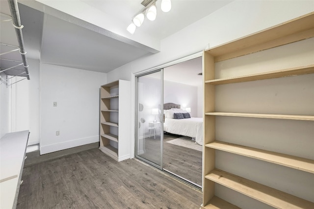 walk in closet featuring dark hardwood / wood-style floors