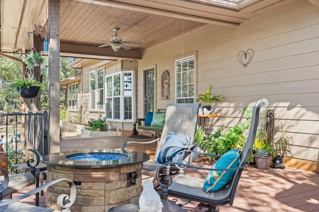 view of patio with ceiling fan