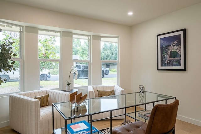 dining room with hardwood / wood-style flooring