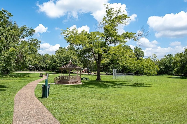 view of home's community featuring a gazebo and a lawn