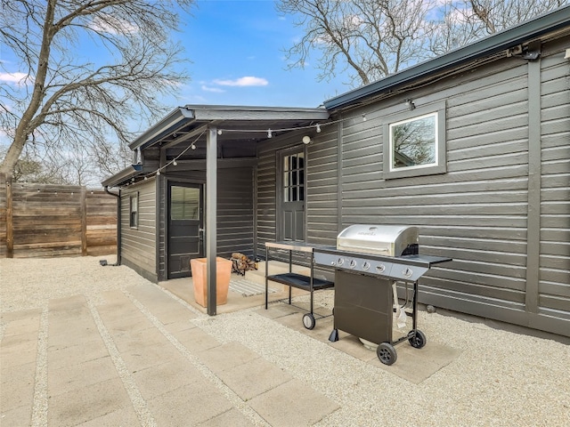 view of patio with area for grilling