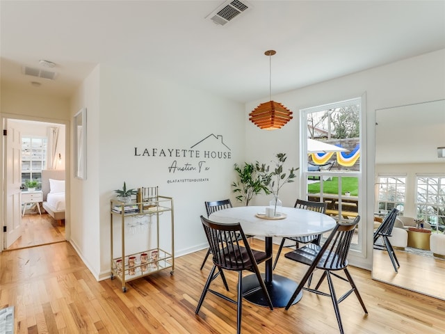 dining area featuring light hardwood / wood-style floors