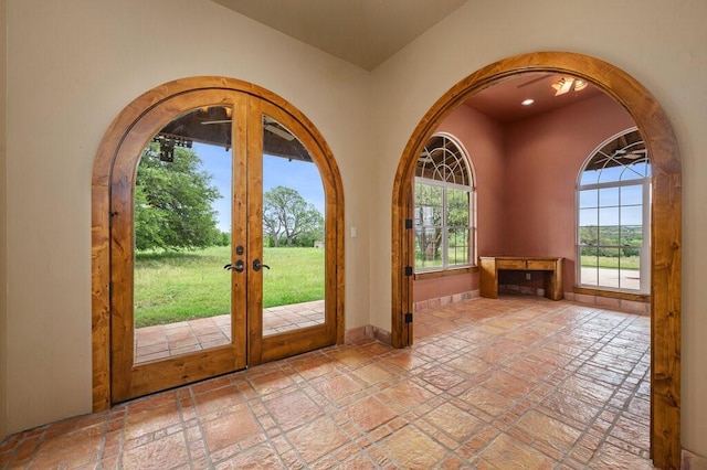 doorway with french doors