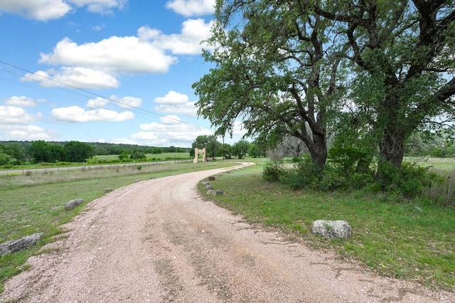 view of street featuring a rural view