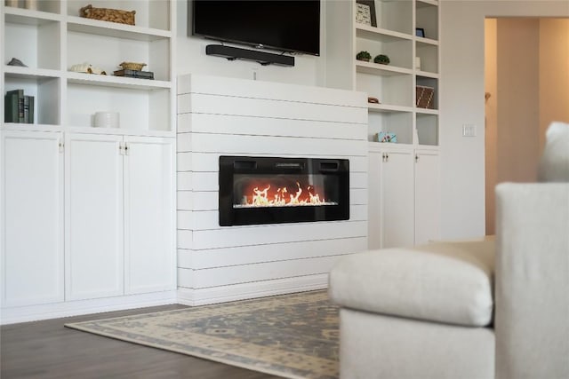 living room with wood-type flooring