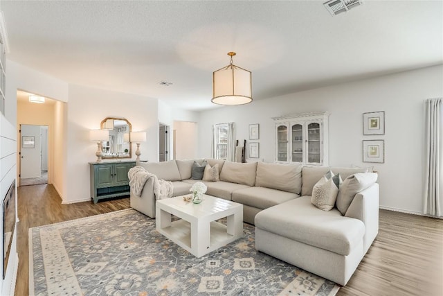 living room featuring hardwood / wood-style floors