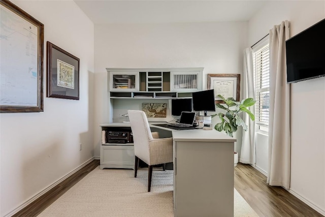 office featuring hardwood / wood-style flooring