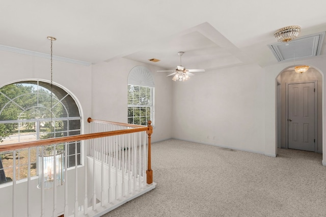 702 Timarron Dr, Leander, TX 78641 - carpeted empty room with attic access and a ceiling fan