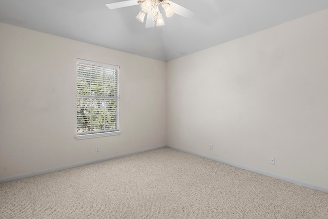 702 Timarron Dr, Leander, TX 78641 - spare room with carpet floors, a ceiling fan, and vaulted ceiling