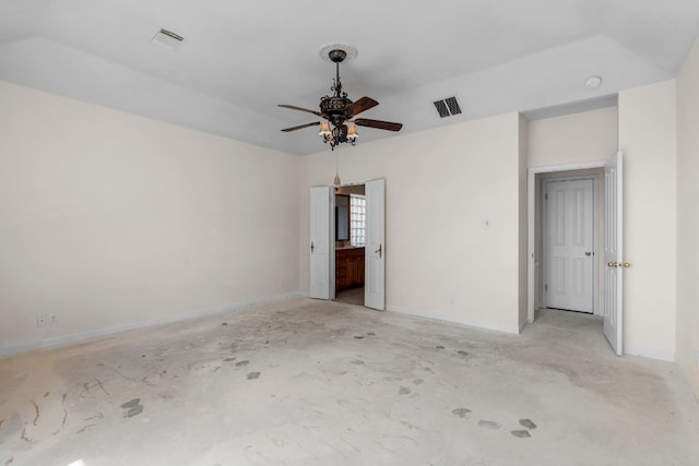 702 Timarron Dr, Leander, TX 78641 - spare room featuring ceiling fan, concrete flooring, and a smoke detector