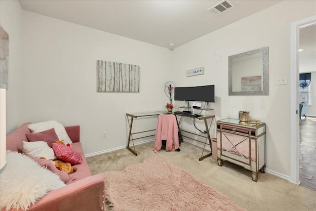 office area featuring carpet floors