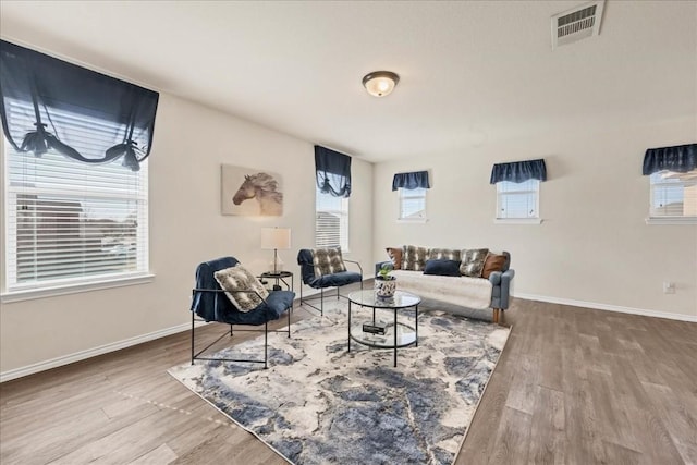 living room featuring hardwood / wood-style flooring