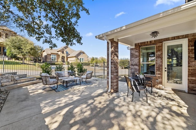 view of patio featuring outdoor lounge area