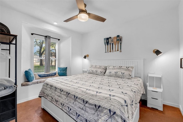 bedroom with ceiling fan