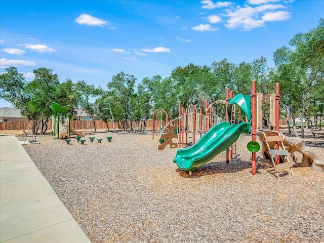 communal playground with fence