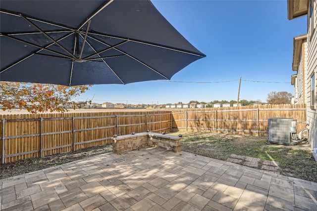 view of patio / terrace featuring central AC