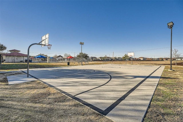 view of basketball court featuring a gazebo