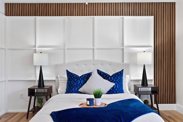 bedroom featuring light hardwood / wood-style flooring