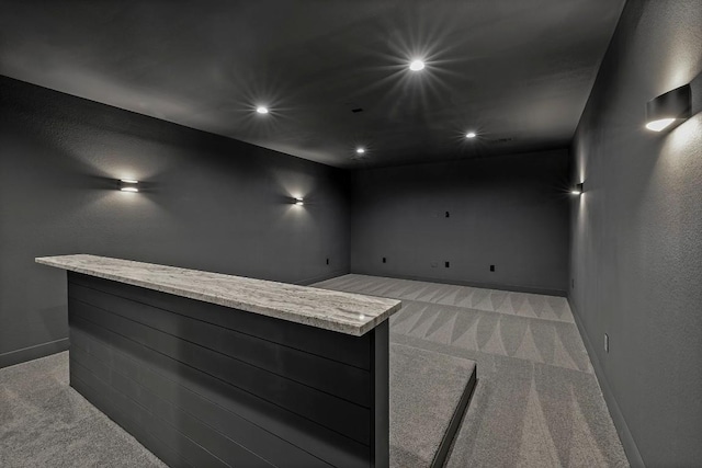 view of carpeted home theater