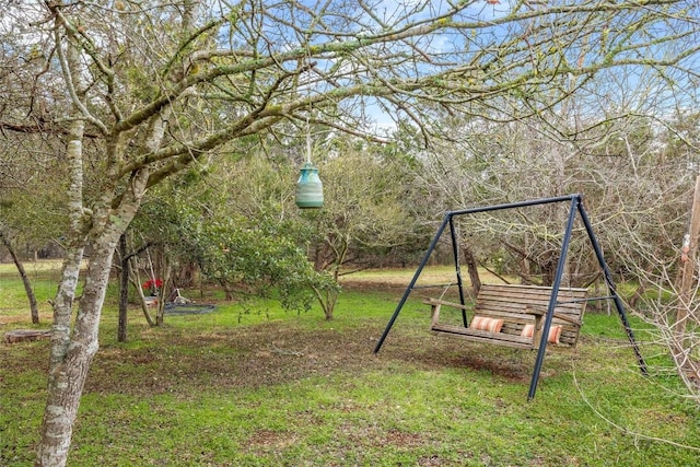 view of yard with a playground