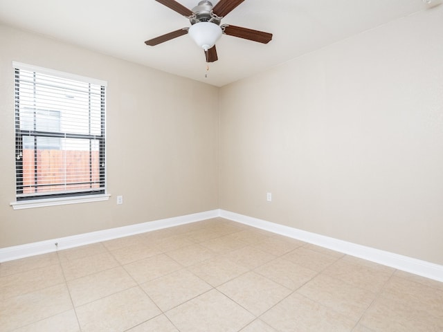 empty room featuring ceiling fan