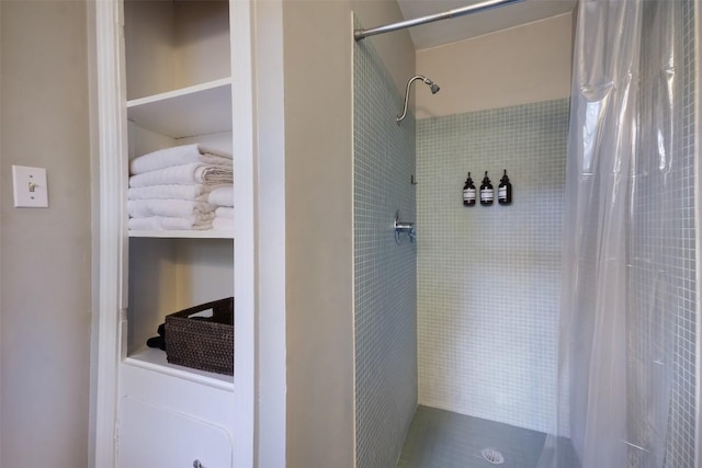 bathroom featuring walk in shower