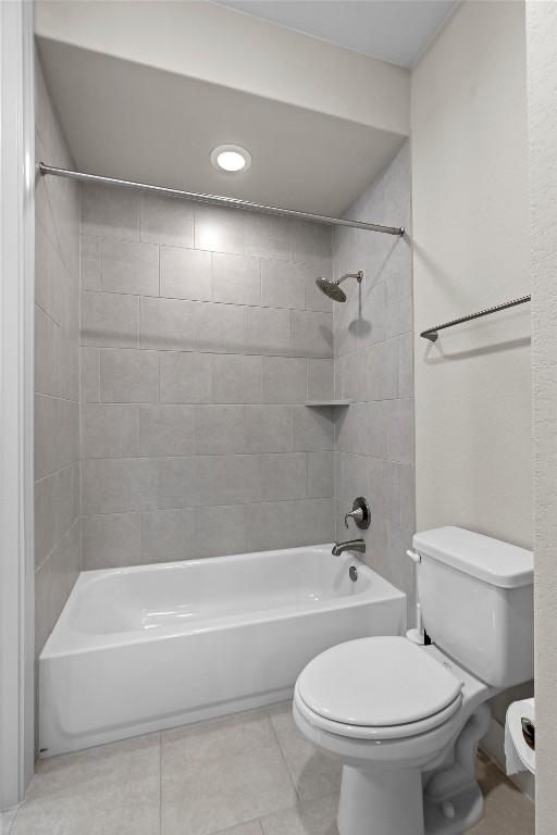 305 Miranda Way, Georgetown, TX 78633 - full bathroom with toilet,  shower combination, and tile patterned flooring