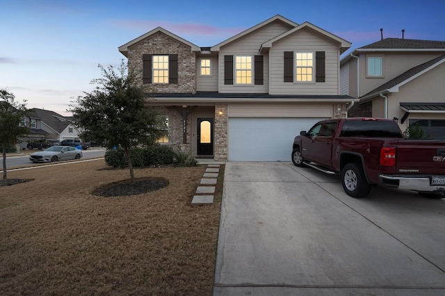 view of front of home featuring a garage