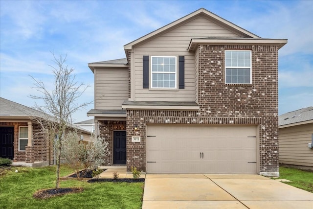 front of property featuring a garage and a front yard