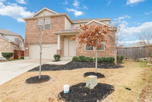 front of property with a garage