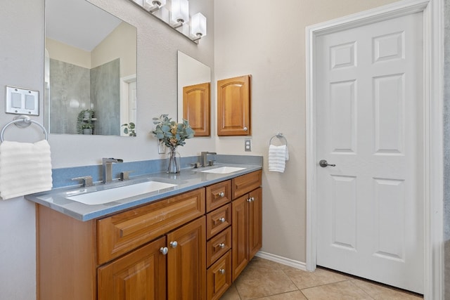 bathroom featuring vanity and tile patterned floors