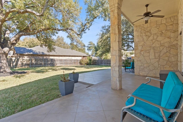 view of patio / terrace with ceiling fan