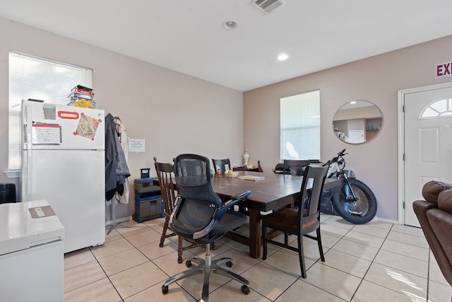 view of tiled dining space