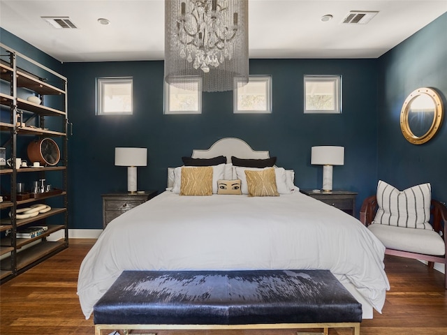 bedroom featuring dark wood-type flooring