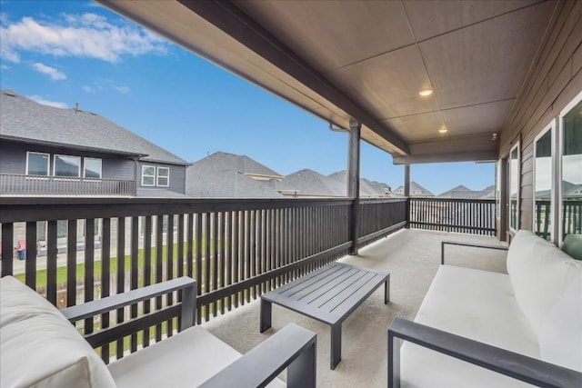 balcony featuring outdoor lounge area