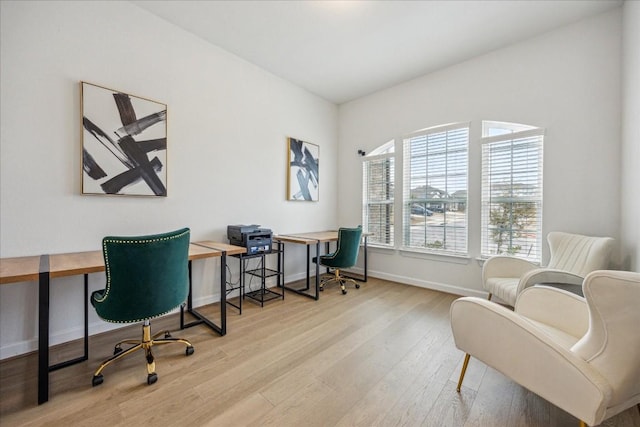 office featuring light hardwood / wood-style flooring