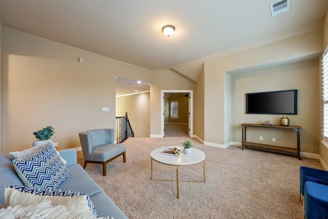 view of carpeted living room