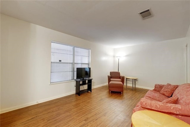 living room with wood-type flooring