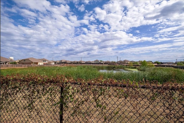 view of yard with a water view