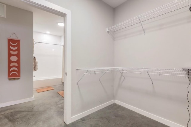 view of walk in closet